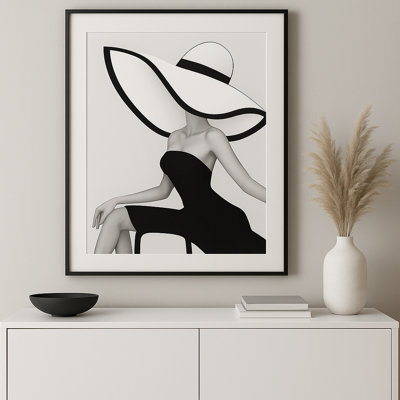 Ivory Silence Framed Canvas Wall Art by Kasian Art Studio - Black Frame