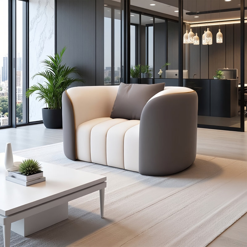 Grey Business Single-Seater Reception Sofa