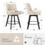 Tabouret de comptoir pivotant rembourré avec structure en bois massif-1519394461