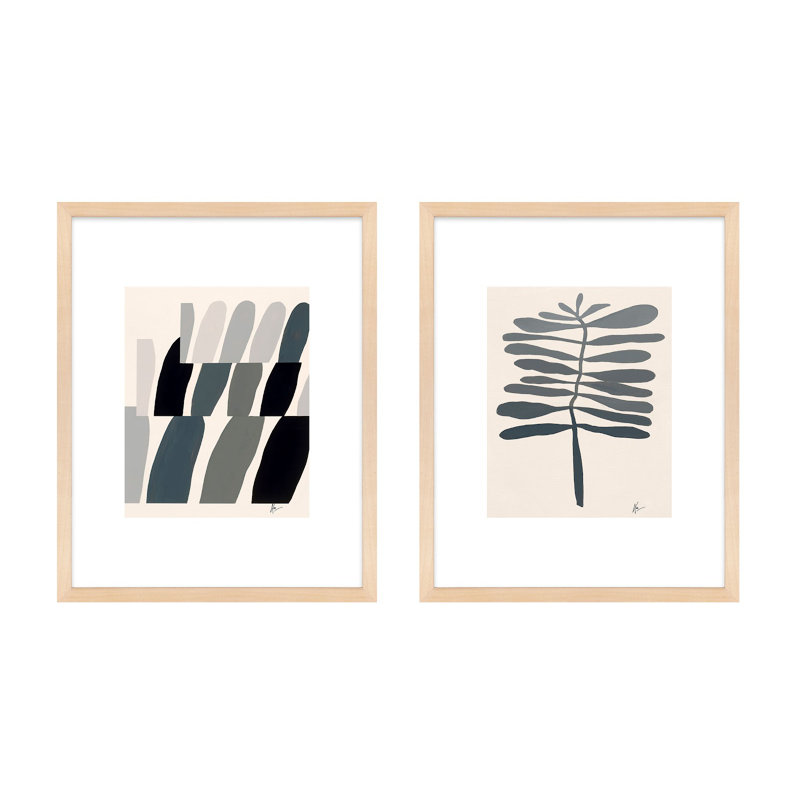 Flora 1&2 Print by Lee Lessem, 50" H x 80" W x 1.25" D, Brown Framed