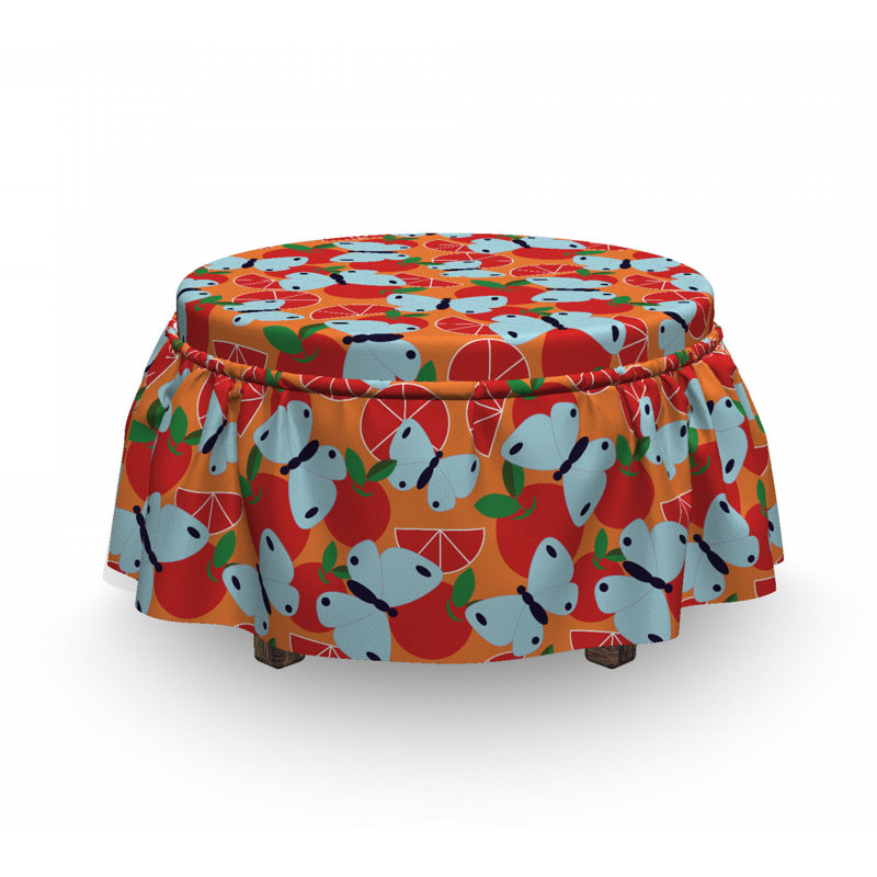 Housse pour repose-pieds agrume fruit papillons