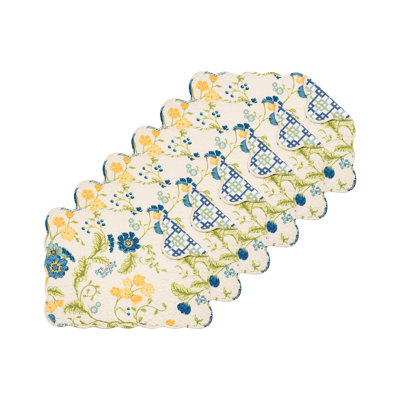 Arya Cotton Quilted Vintage Set of 6 Spring Placemats