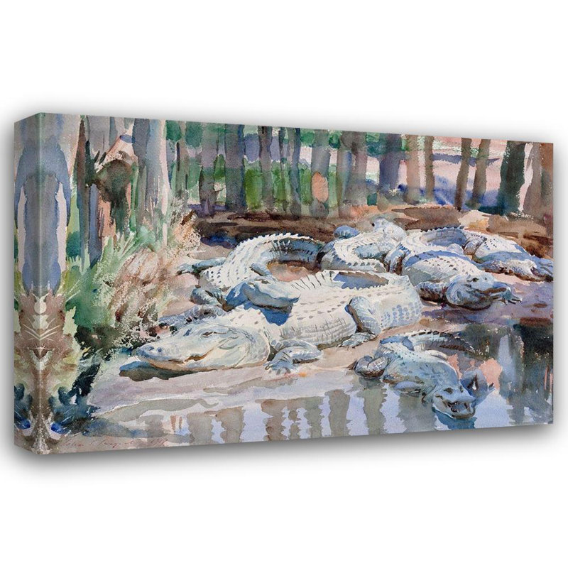 «Alcud Hill® Sargent, John Singer», reproduction d'art sur toile tendue: Alligators boueux, H 33 po x l 48 po