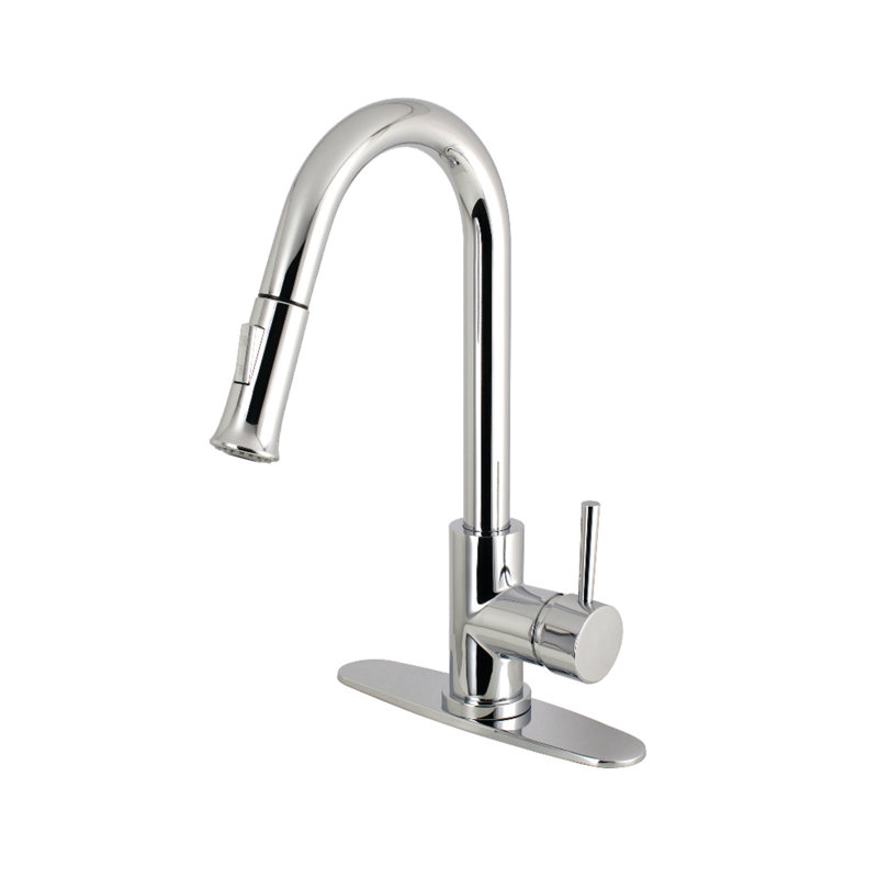 Robinet de cuisine à poignée simple Kingston, Chrome poli