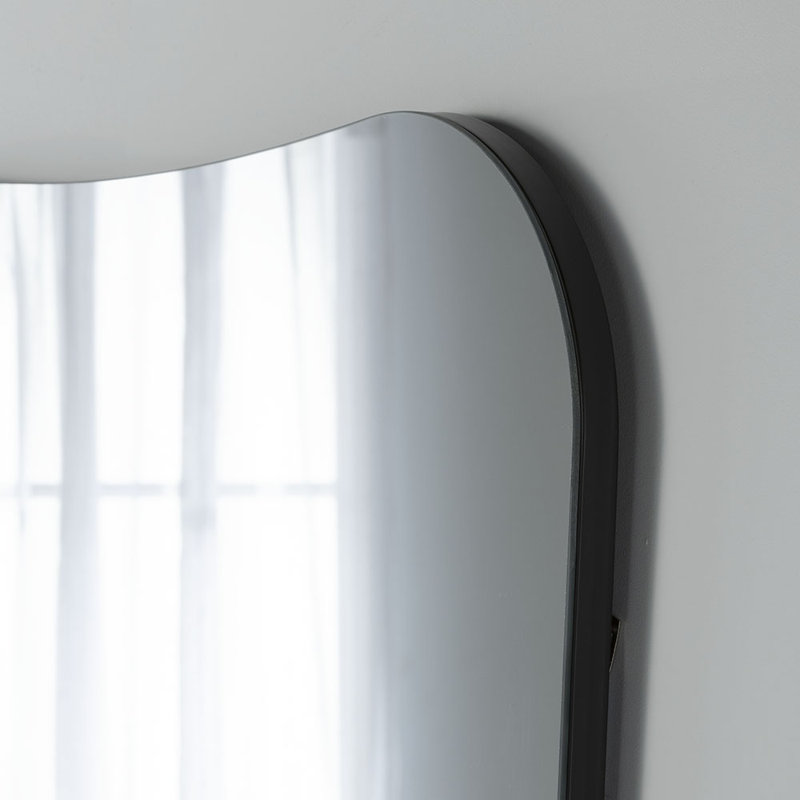 Aleko Asymmetrical Wall Mirror, Black