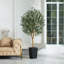 Adcock Artificial Olive Tree with Decorative Pot, UV Resistant Faux Olive Tree with Natural Trunk-700034059-700034061