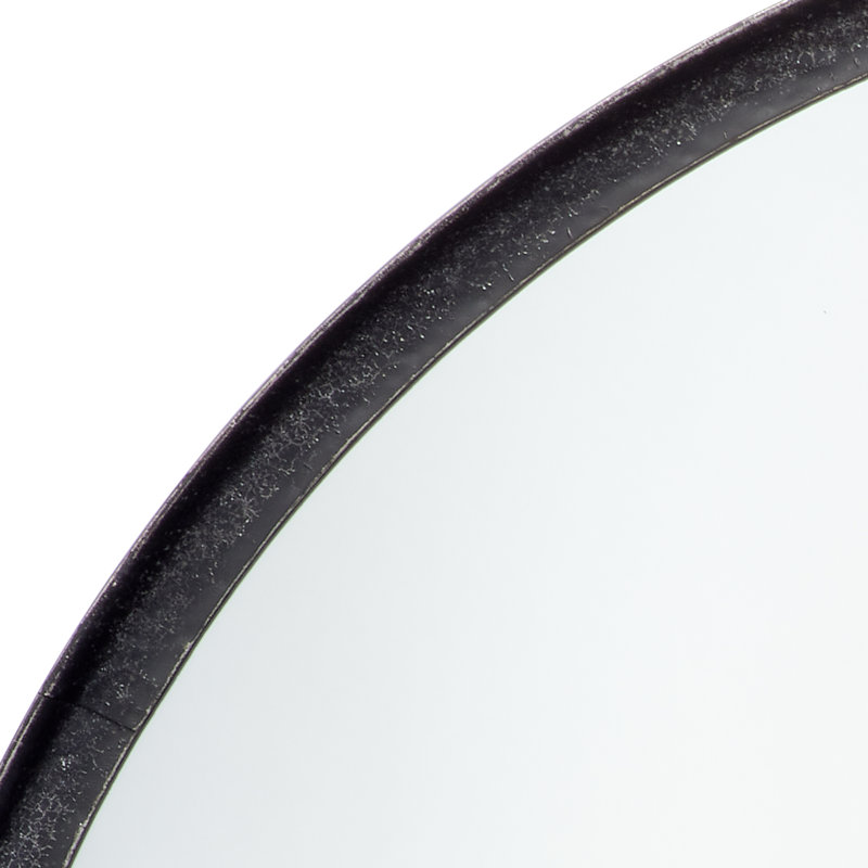 Miroir rond raffiné en métal doré, Noir