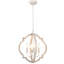 Lustre géométrique en bois vieilli style campagnard à 4 lumières Uman-1409611238