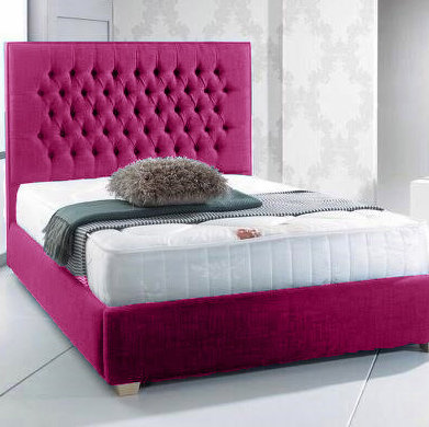 Upholstered Bed, Pink, Small Double (4')