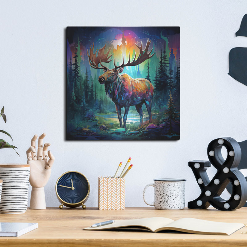 «Moose» par r3darch0n, art mural en métal, H 12 po x l 12 po