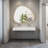 45-inch Asymmetrical Solid Wood Wall Mirror