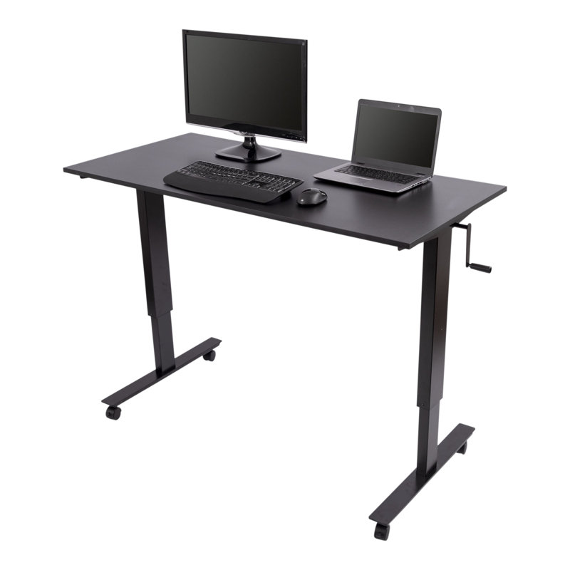 Adjustable Height Steel Standing Desk, Black