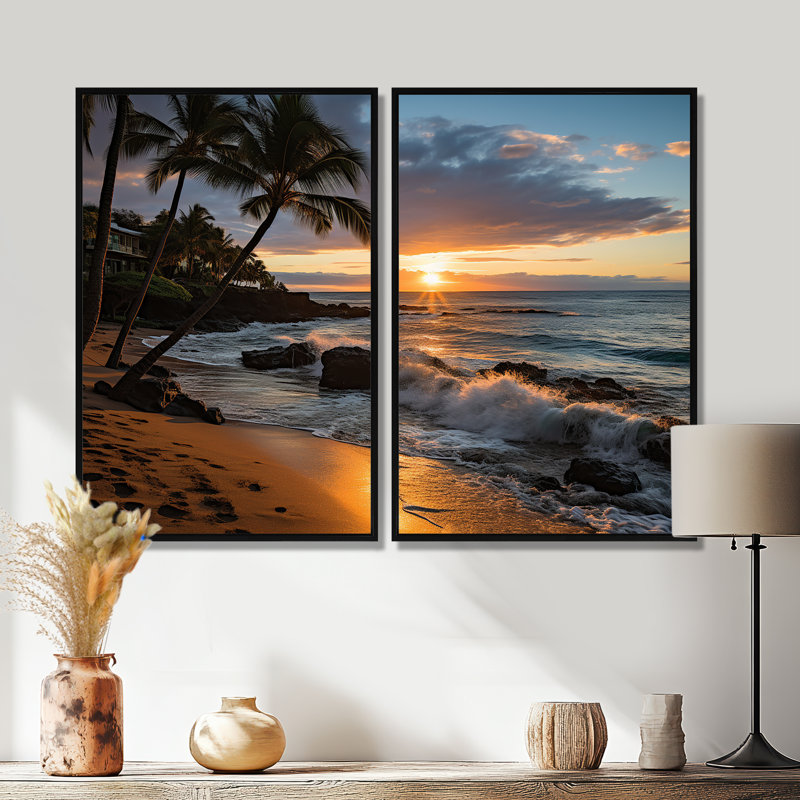«Aloha Tropical Dreamscape I - Cityscapes Maui», art mural, Impression encadrée flottante sans passe-partout