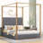 Emenie Queen Size Metal Canopy Platform Bed with Twin Size Trundle and 3 Drawers-1125469878