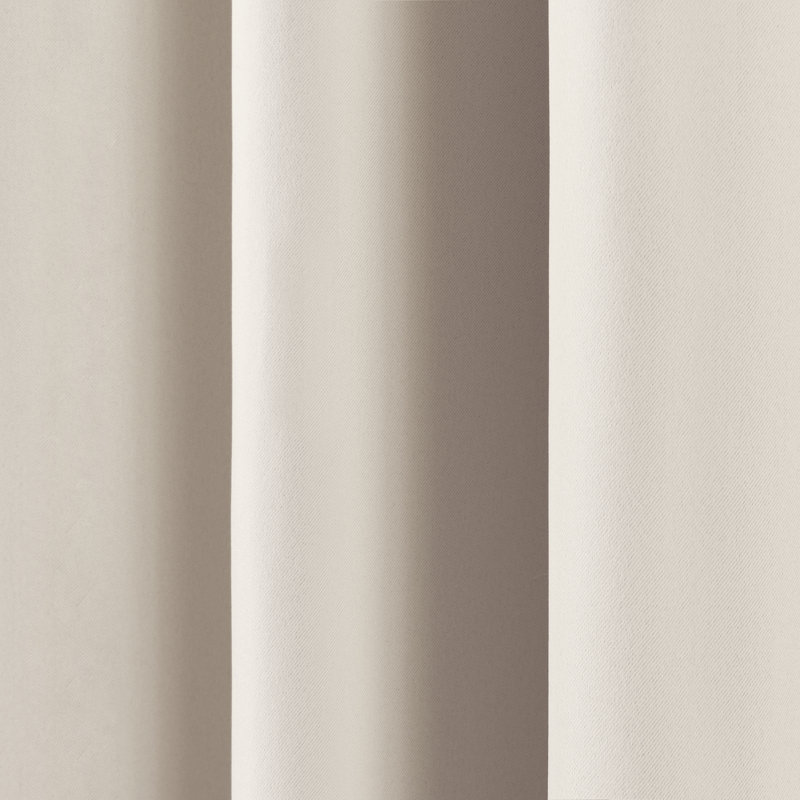 Bantam Solid Blackout Thermal Rod Pocket Curtain Panels, Biscuit, 52" W x 84" L