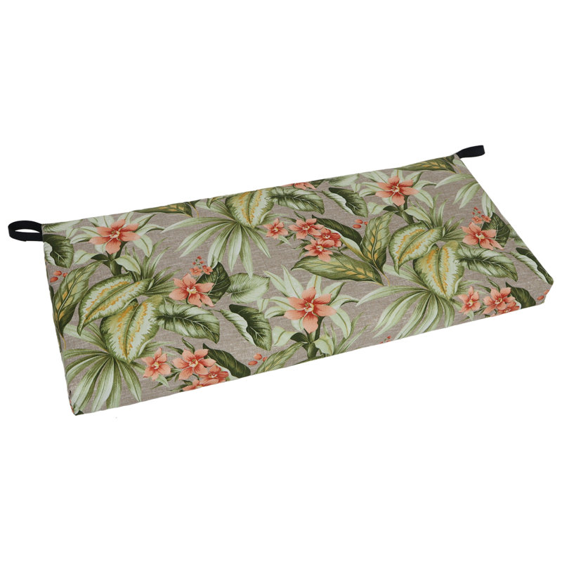 Outdoor Loveseat Cushion, 45" W x 19" D, Tan/Pink/Tahiti Sunrise Floral