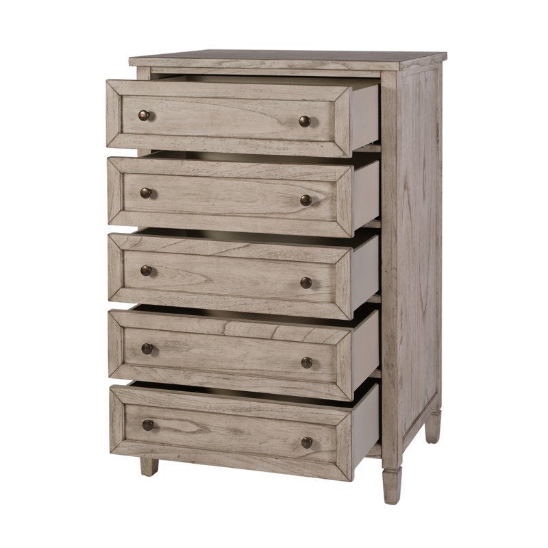 Commode rectangulaire à 5 tiroirs en bois l 32 po Charleston
