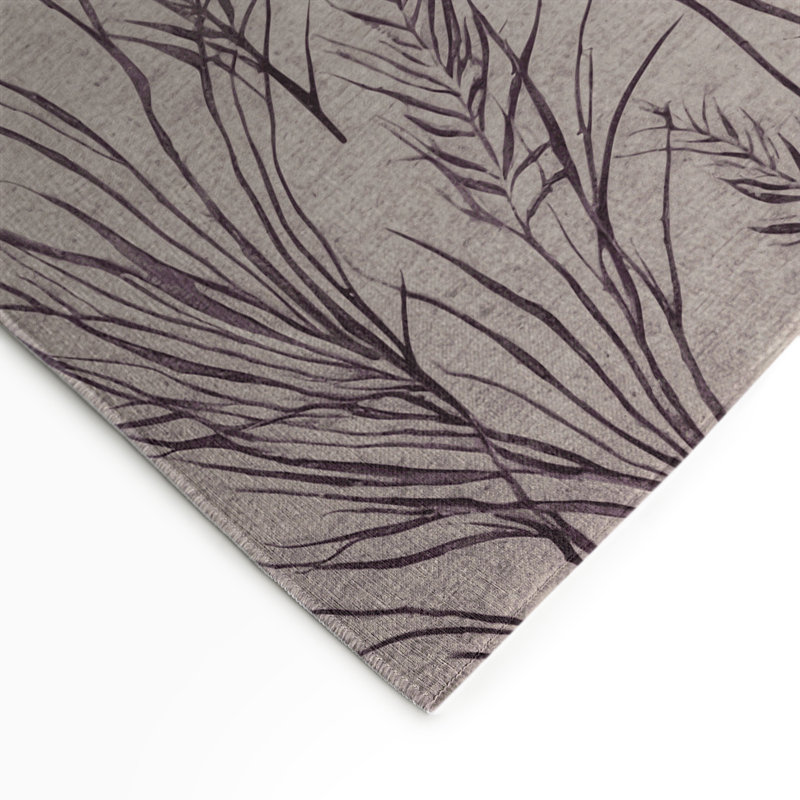 Tapis d'intérieur et d'extérieur gris Botanical, Rectangle 5 pi x 7 pi