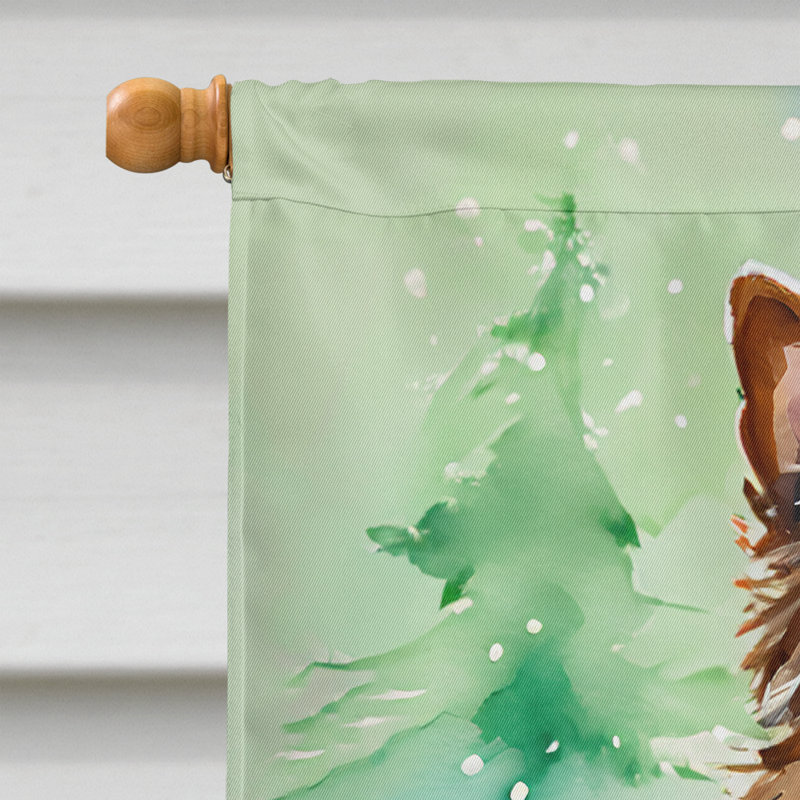 Drapeau de Noël Sheltie, H 40 po x l 28 po
