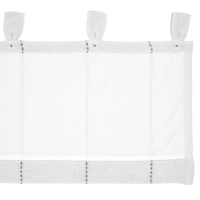 Cantonnière sur mesure Cumberledge, L 90 po x L 16 po, Blanc / gris