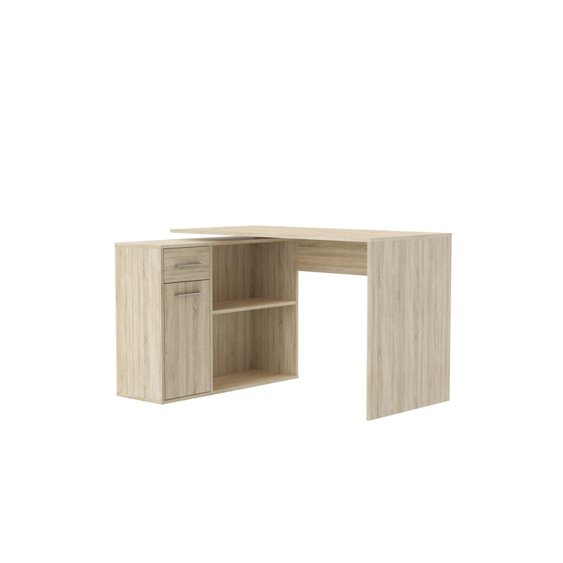 Arnoldo L-Shaped Executive Desk, Oak