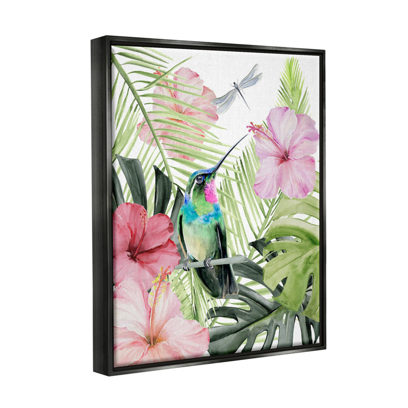 «Bayou Breeze Hummingbird Tropical Hibiscus», art mural sur toile flottante par Jennifer Paxton Parker