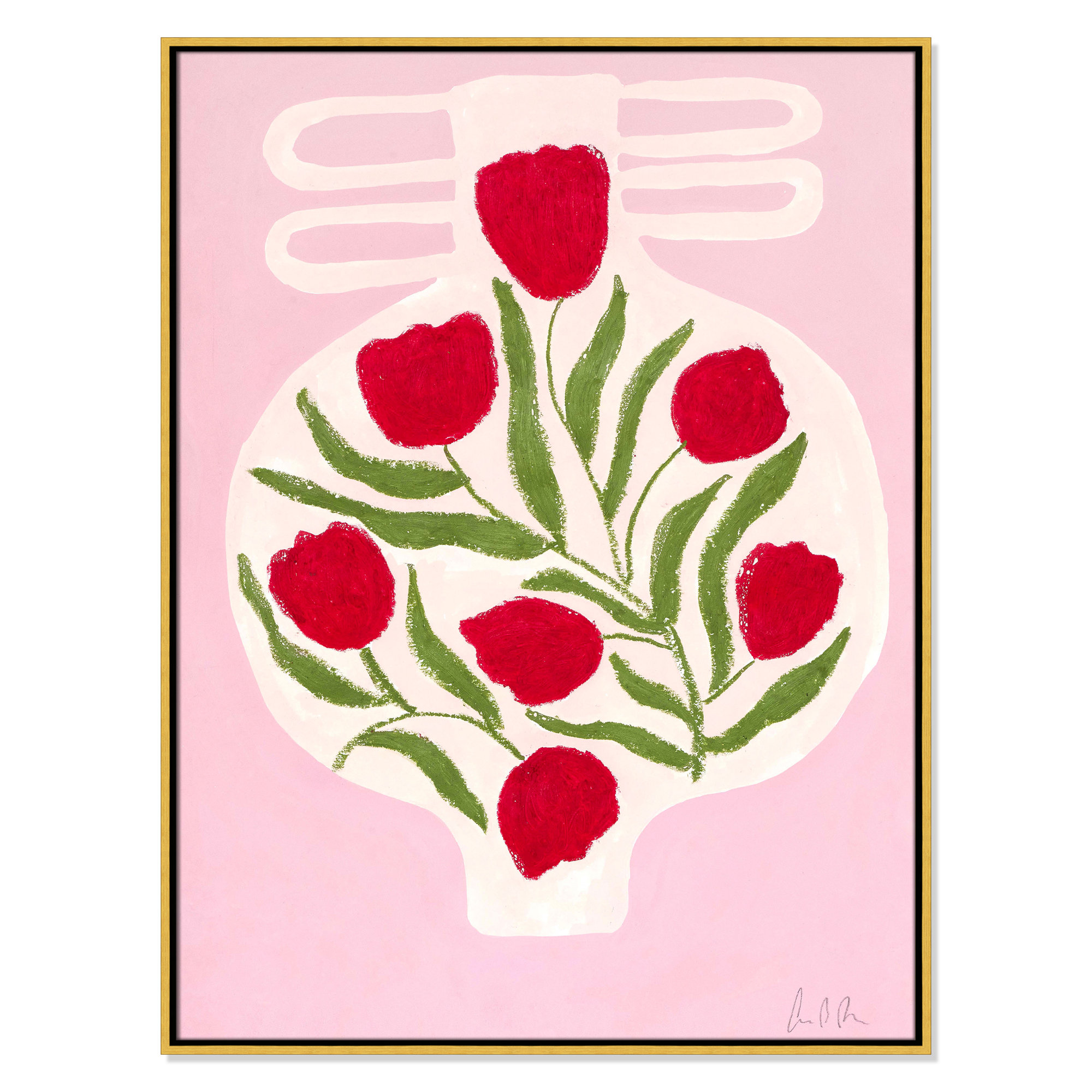 Vase No. 02 Print by Camilla Bergqvist, 41.5" H x 31.5" W, Gold