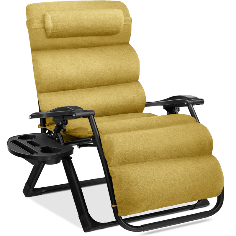 Chaise inclinable zéro gravité avec coussin Rodriga, Yellow