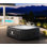 Spa gonflable portable RelxTIME 73 x 73 pouces sans installation, 130 jets de massage apaisants, châssis intégré, spa gonflable extérieur avec porte-gobelet, 2 cartouches filtrantes, noir
