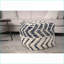 Pouf, laine et amp; Mélange de coton naturel Carré de salon bleu marine 16 x 16 x 16 | Naturel | Laine