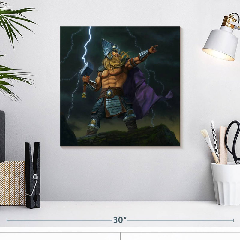 Thor, dieu du tonnerre, H 16 po x l 16 po