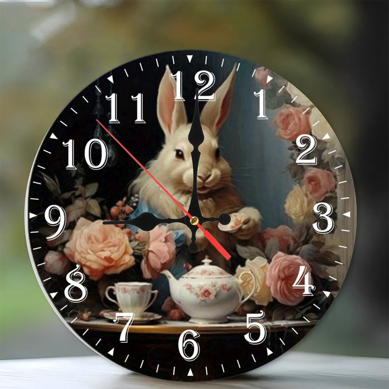 Horloge murale en bois 10 po, mouvement silencieux, à piles (piles AA non incluses), décor artistique, parfait pour les décorations