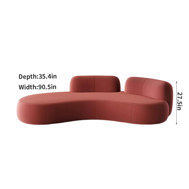 Canapé Haely, H 27,5 po x l 90,5 po x P 35,4 po, Rouge