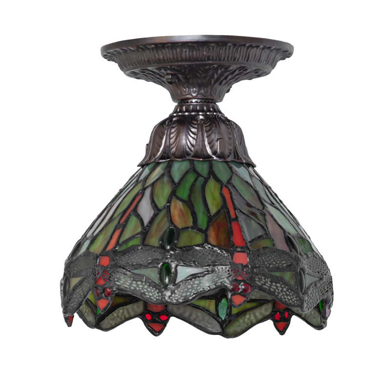 Plafonnier encastré 7 po Tiffany, Vert / rouge / orange / bleu