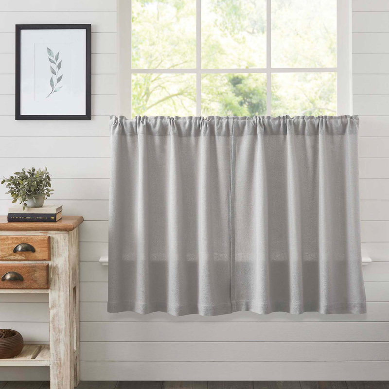 Rideau de café en coton de couleur unie 72 po Nasampe, L 72 po x L 36 po