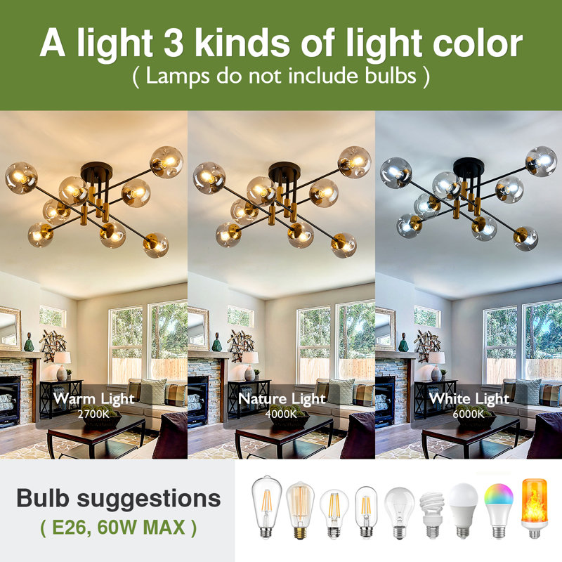Maezie Glass Semi Flush Mount