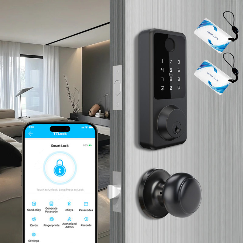 Smart Door Lock Handle Set Fingerprint Door Lock with Door Knobs