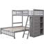 Lit superposé simple au-dessus de double en bois avec six tiroirs et tablettes flexibles, lit inférieur avec roulettes,-945410909