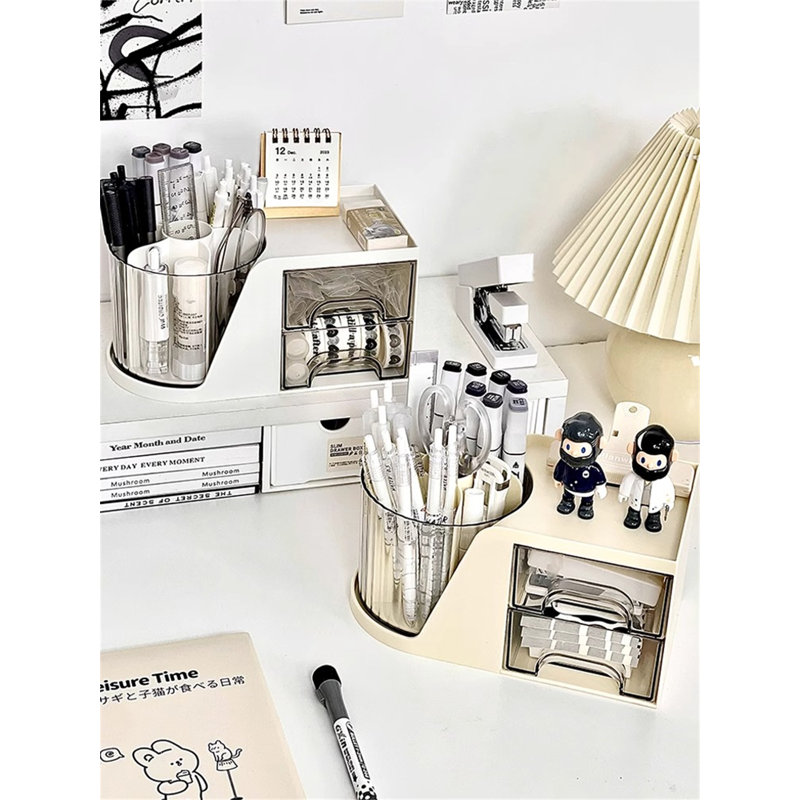 Organisateur de bureau en plastique Annea, Jaune