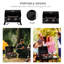Table de cuisson portative au propane à 2 brûleurs. Pieds pliables, couvercle à fumée, thermomètre. Noir, pour le camping, le pique-nique, le barbecue au gaz de table, portable. Excellent pour une utilisation