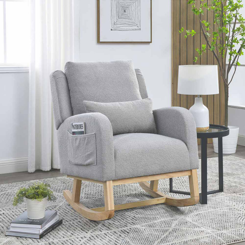 Fauteuil de 27,5 po de largeur Amarchand, Mélange de polyester gris