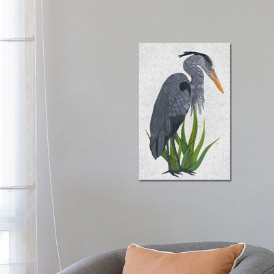 Great Blue Heron 1 Piece Wrapped Canvas Wall Art