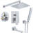 12-Inch High Pressure Wall Mounted Rain Shower System with Handheld Shower Head, Tub Spout, and Rough-In Valve-122464933