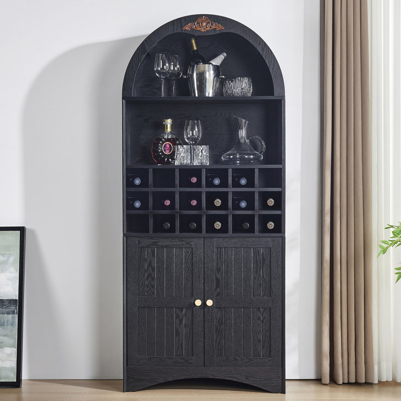 Ingenito 30.26 " L Bar Cabinet, Noir
