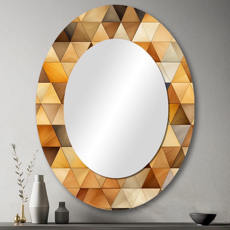 Miroir mural beige et brun rustique, H 43 po x l 33 po