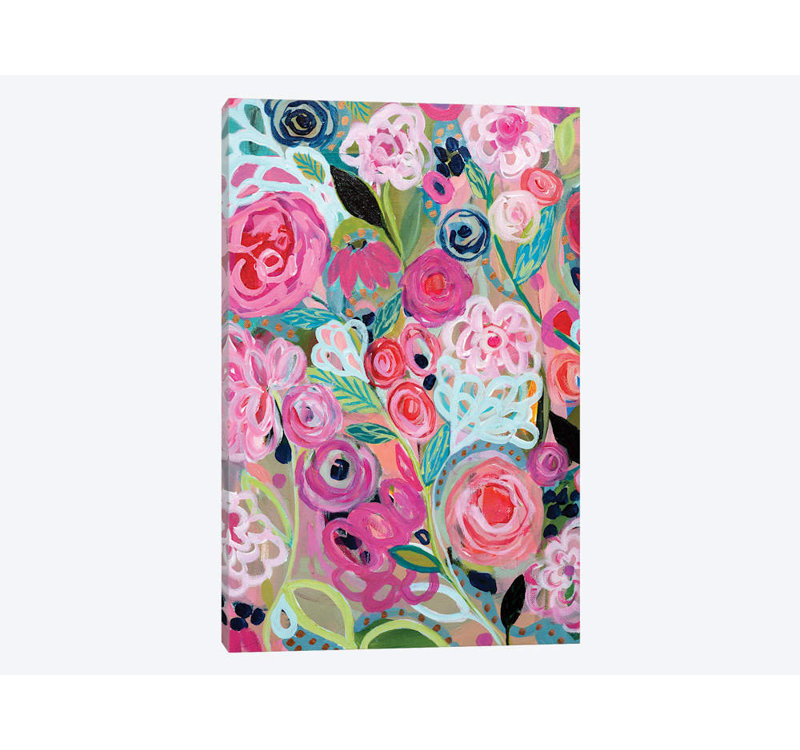 « fantaisie », impression sur toile, H 12 po x l 8 po x P 0,75 po, Toile tendue, Pas de tapis