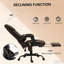 Fauteuil de bureau inclinable à haut dossier, fauteuil de massage à 6 points vibrants avec repose-pieds et télécommande-1865355362