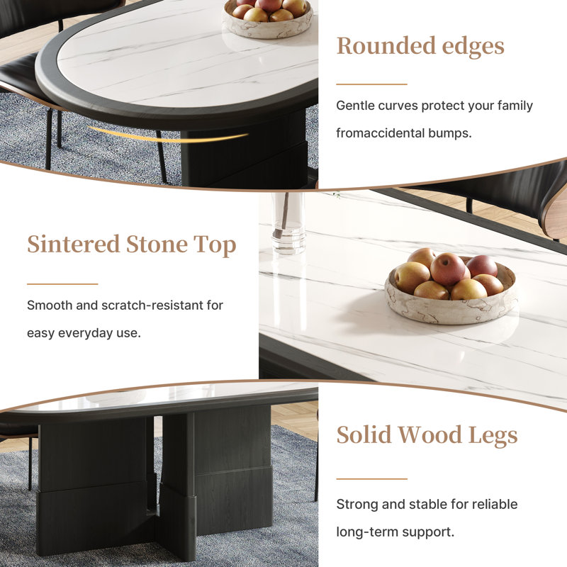 Table de salle à manger moderne en faux marbre