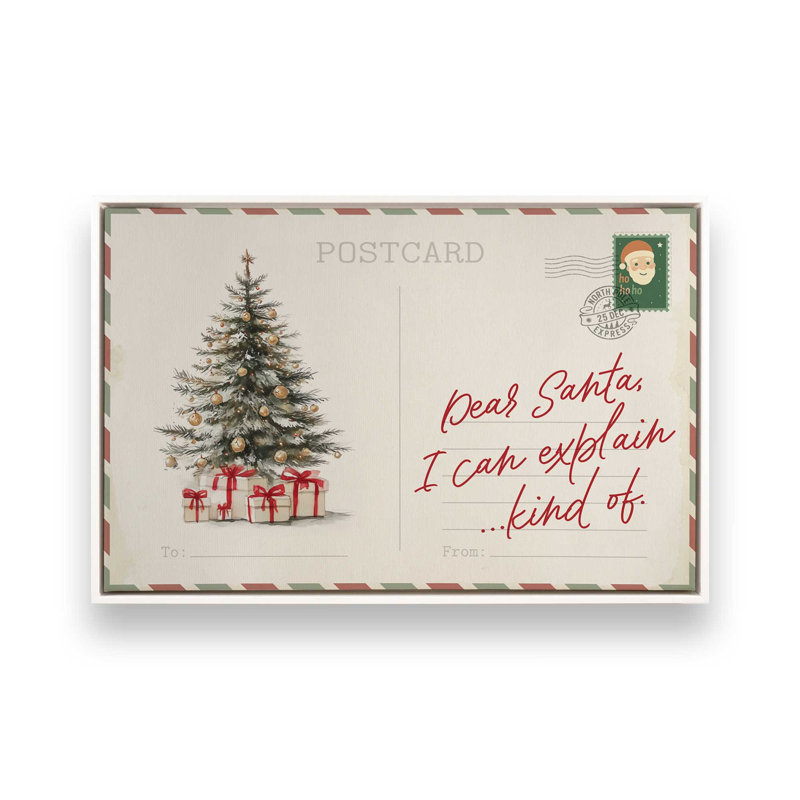 Impression sur toile, carte postale confession, H 20,75 po x l 30,75 po, Blanc opaque