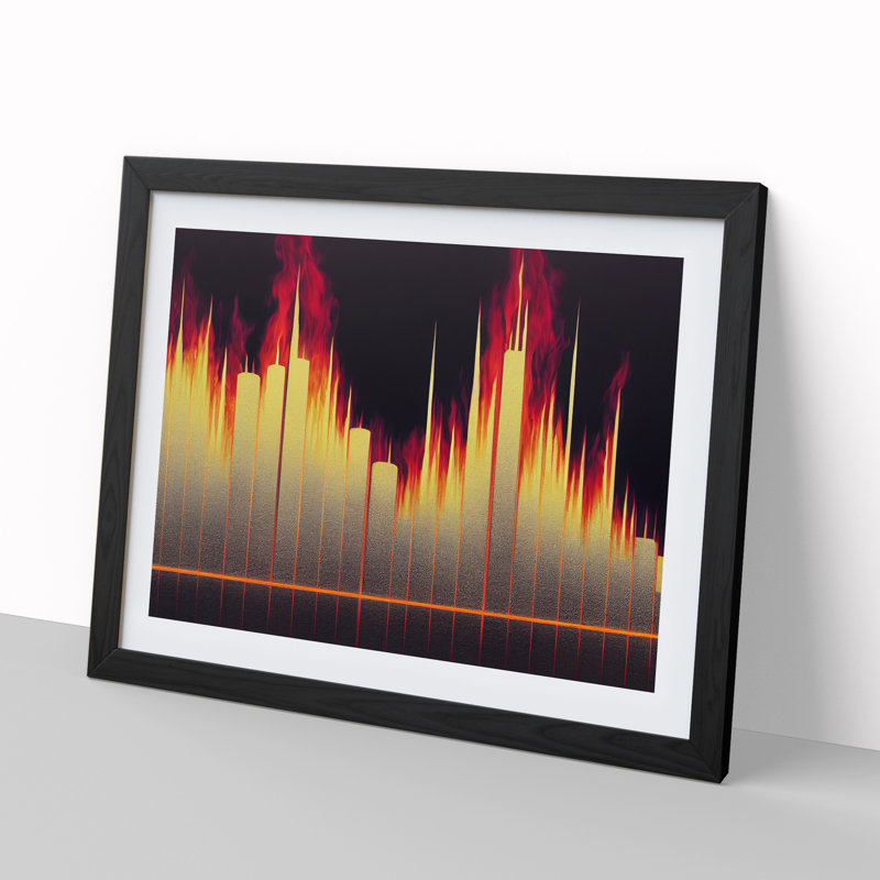 XH1022-7511X Riveting Skyscraper Skyline Abstract - Single Picture Frame Painting, Black , 46cm H x 64cm W x 2cm D
